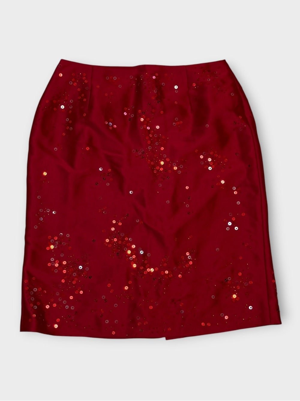 Ann Taylor Burgundy Sequin Pencil Skirt 100% Silk